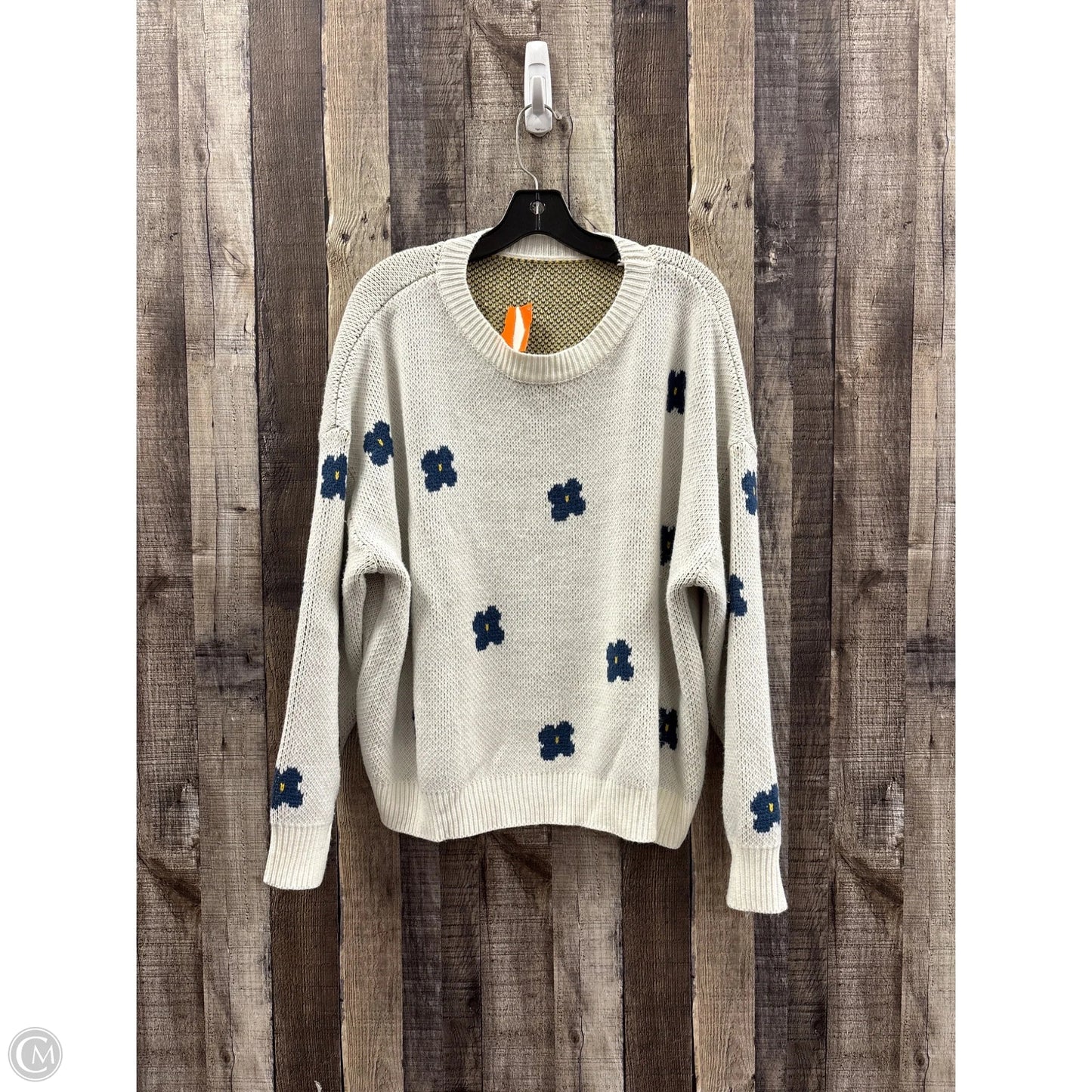 Sweater By Shein In Blue & Cream, Size: M