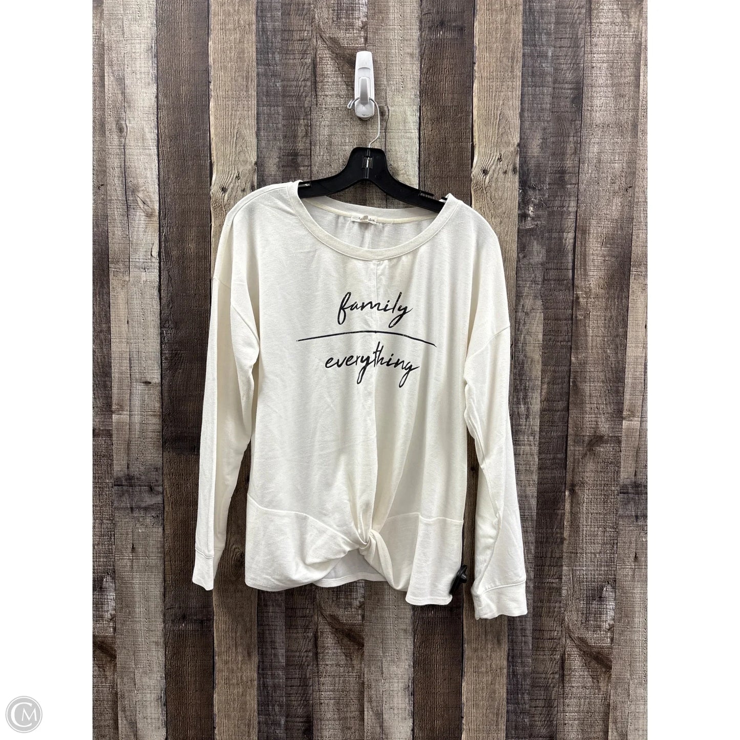 Top Long Sleeve By Eyeshadow In White, Size: L