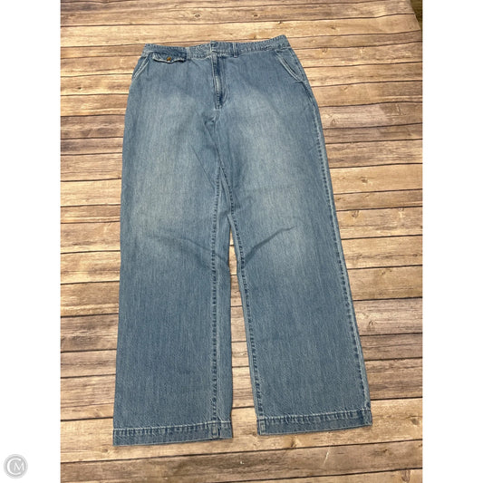 Jeans Wide Leg By Gap In Blue Denim, Size: 14