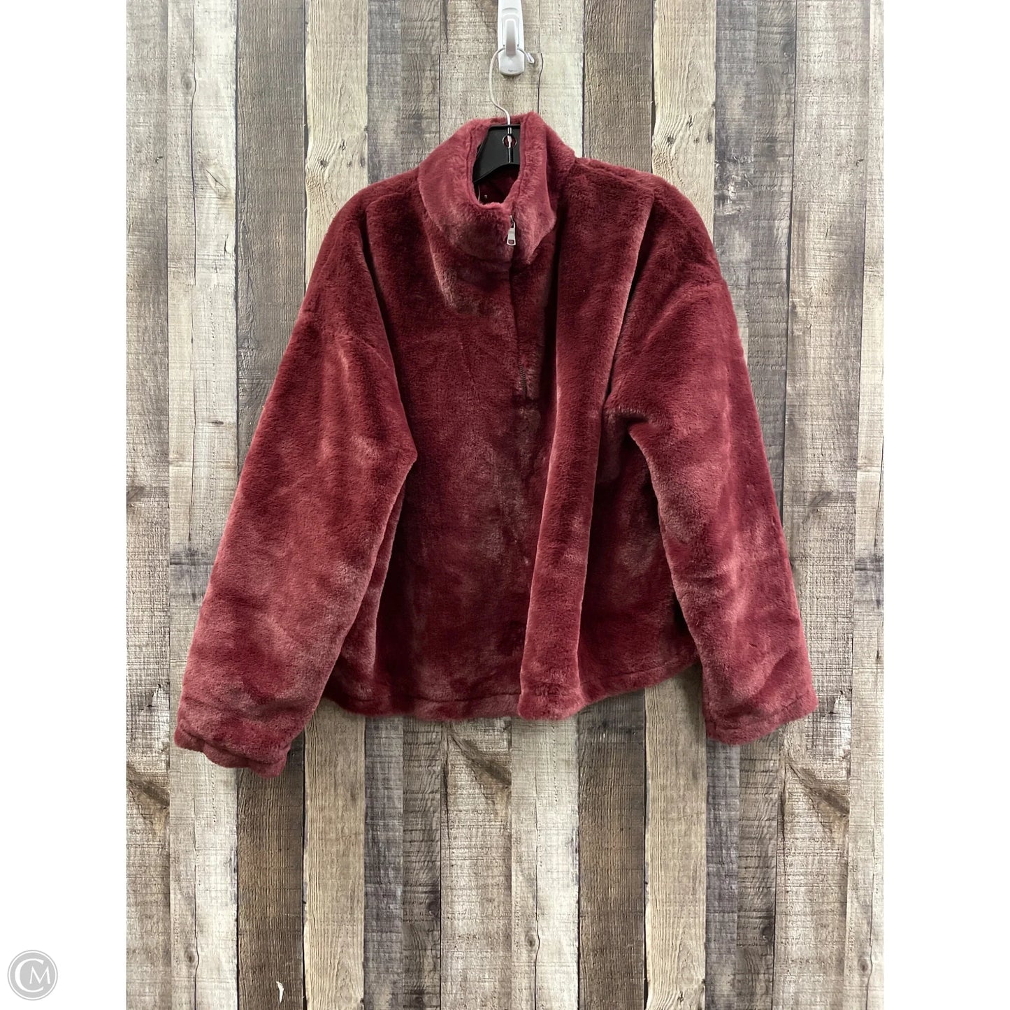 Jacket Faux Fur & Sherpa By A New Day In Maroon, Size: L