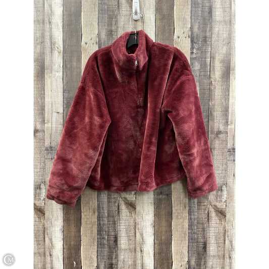 Jacket Faux Fur & Sherpa By A New Day In Maroon, Size: L
