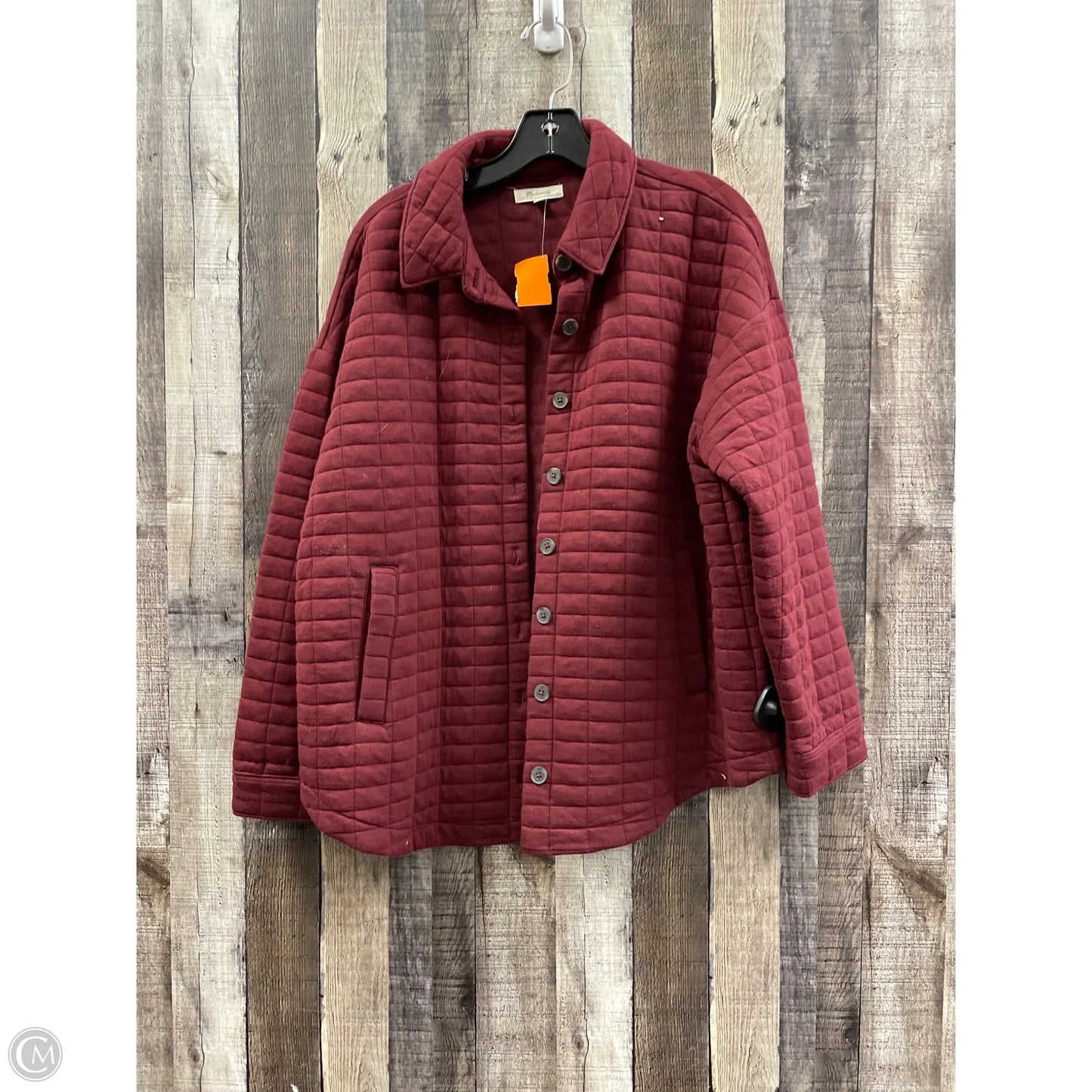 Jacket Shirt By Madewell In Maroon, Size: M