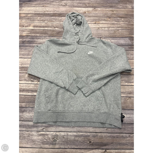 Sweatshirt Hoodie By Nike In Grey, Size: M