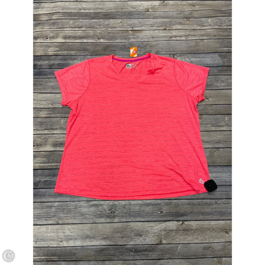 Athletic Top Short Sleeve By Rbx In Orange, Size: 2x