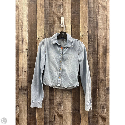 Top Long Sleeve By Divided In Blue Denim, Size: Xs