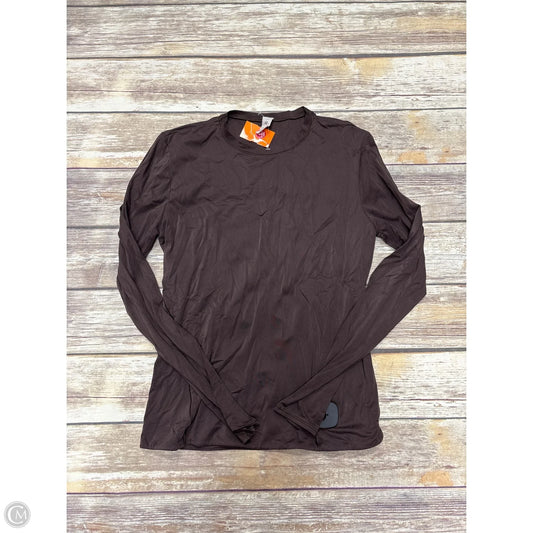 Athletic Top Long Sleeve Crewneck By Lululemon In Brown, Size: L