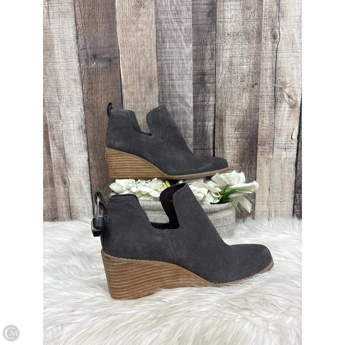 Boots Ankle Heels By Toms In Grey, Size: 7.5