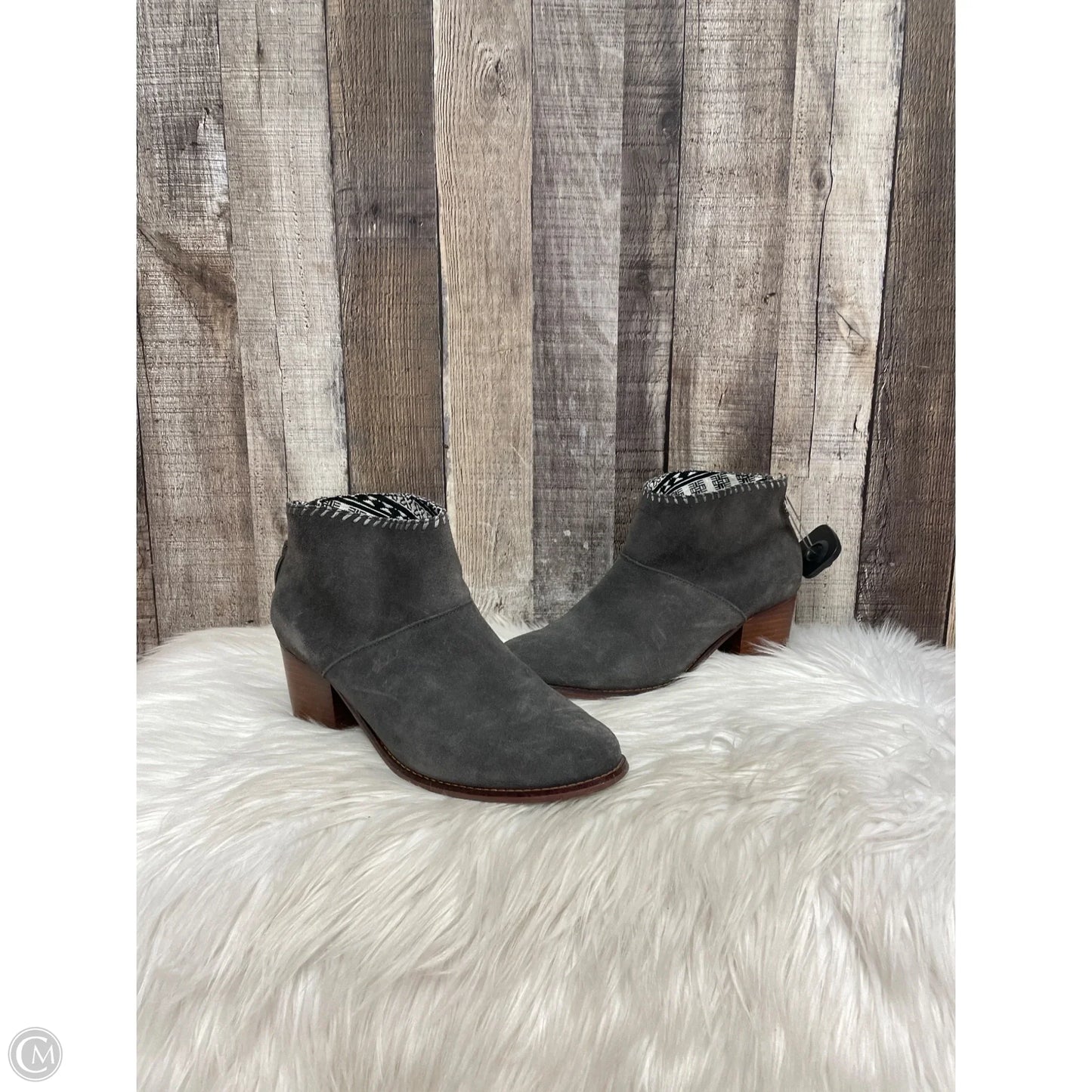 Boots Ankle Heels By Toms In Grey, Size: 9.5