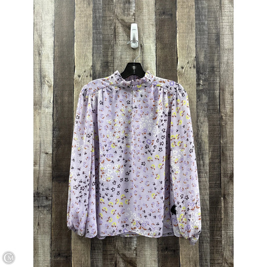 Top Long Sleeve By Ann Taylor In Purple, Size: S