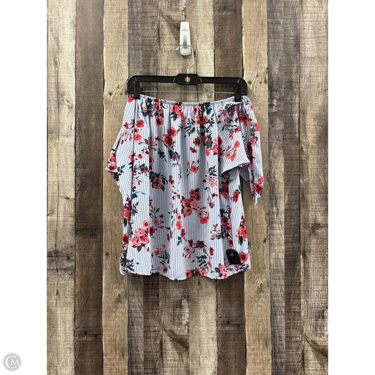 Top Short Sleeve By Pink Rose In Floral Print, Size: Xl