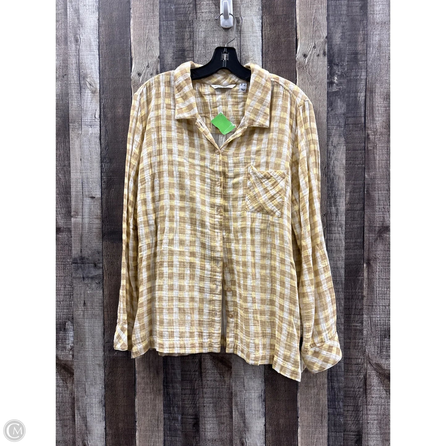 Top Long Sleeve By Isaac Mizrahi Live Qvc In Yellow, Size: L