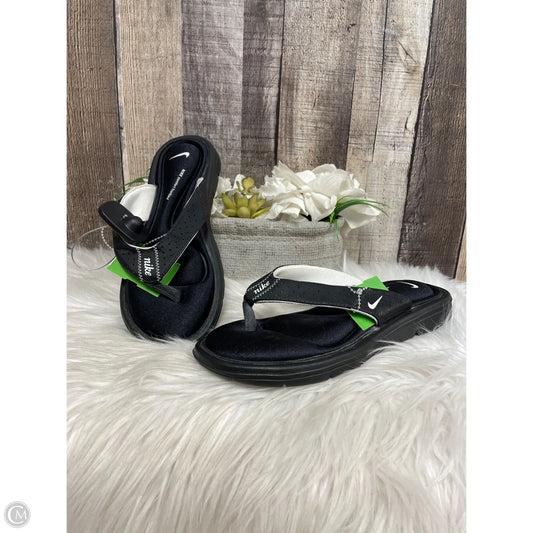 Sandals Flip Flops By Nike In Black, Size: 6