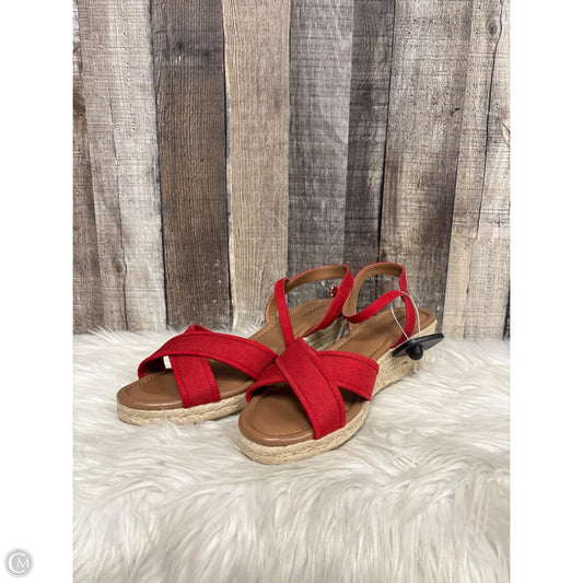 Sandals Heels Wedge By Style And Company In Red, Size: 11