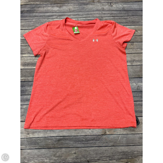 Athletic Top Short Sleeve By Under Armour In Orange, Size: Xl