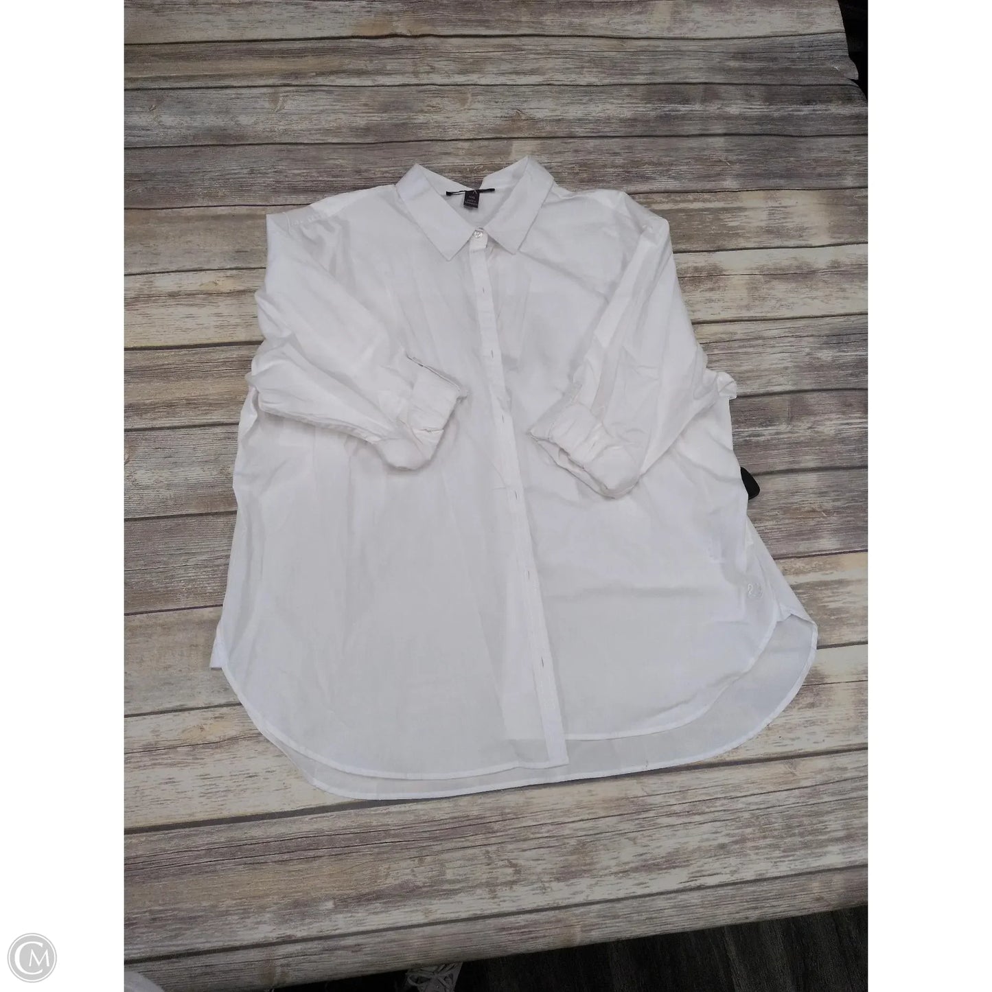 Top Long Sleeve By Gloria Vanderbilt In White, Size: Xxl