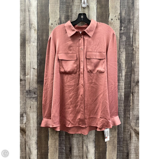 Top Long Sleeve By Bar Iii In Mauve, Size: Xxl