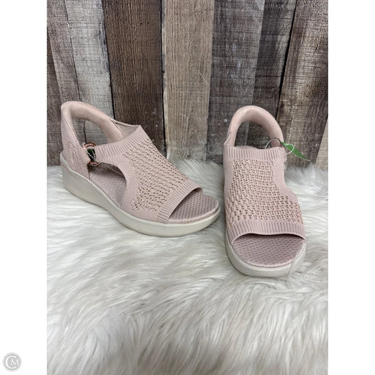 Sandals Heels Wedge By Skechers In Pink, Size: 8