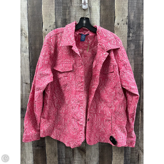 Jacket Denim By Denim And Company In Pink Denim, Size: L