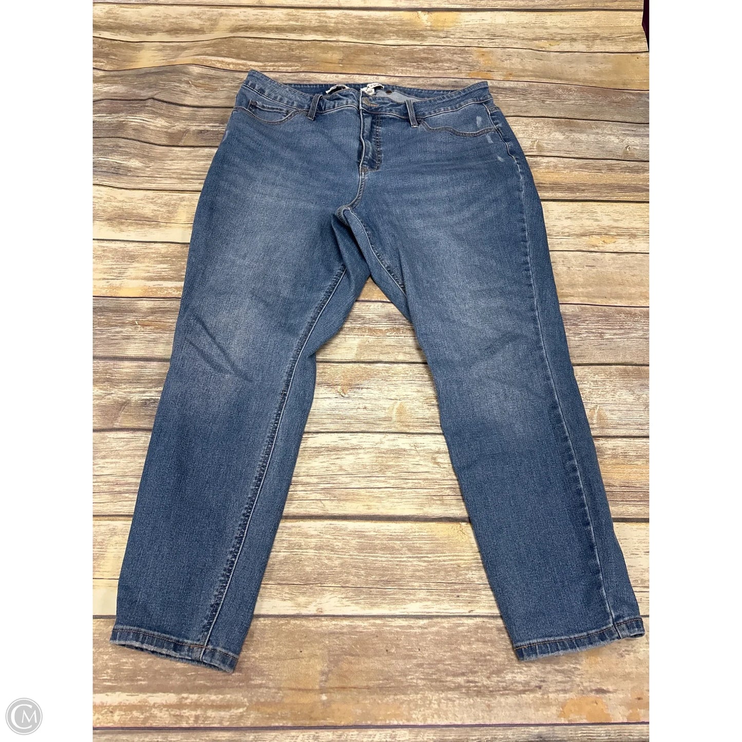 Jeans Straight By Ava & Viv In Blue Denim, Size: 18