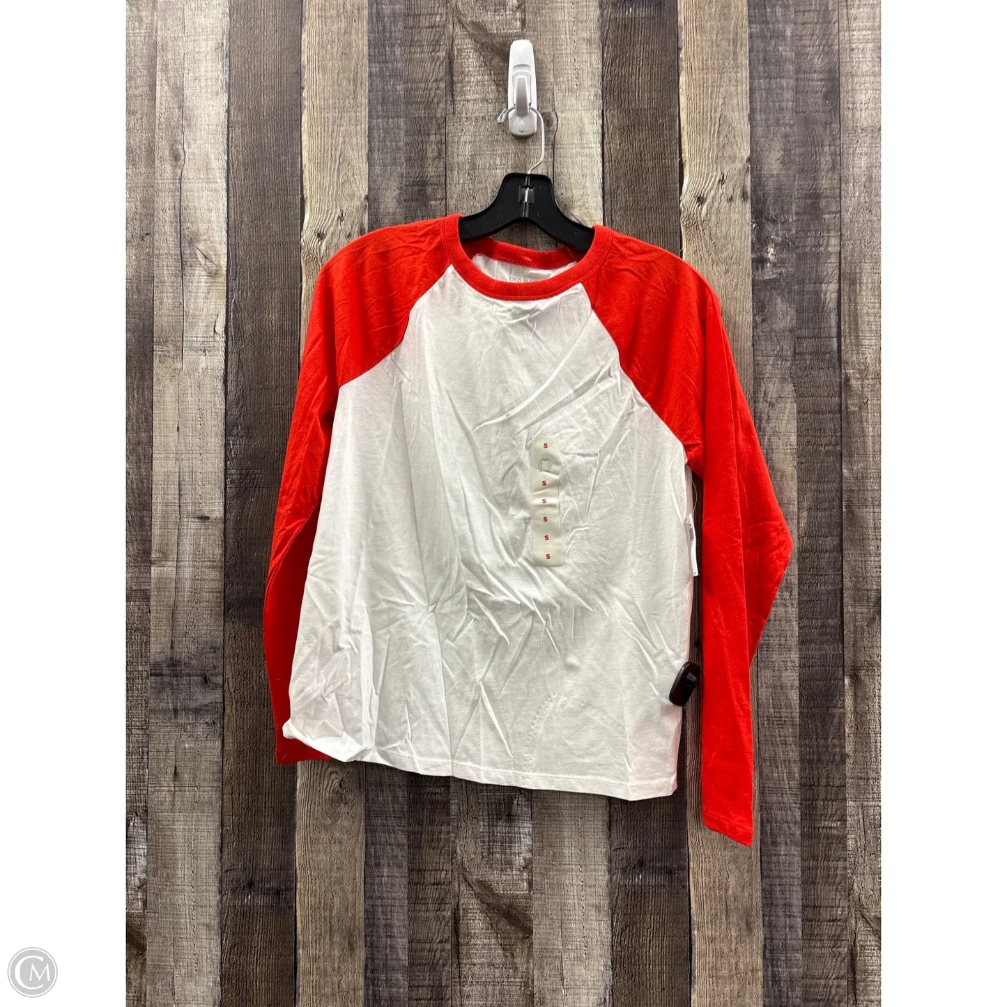 Top Long Sleeve By Old Navy In Red & White, Size: S