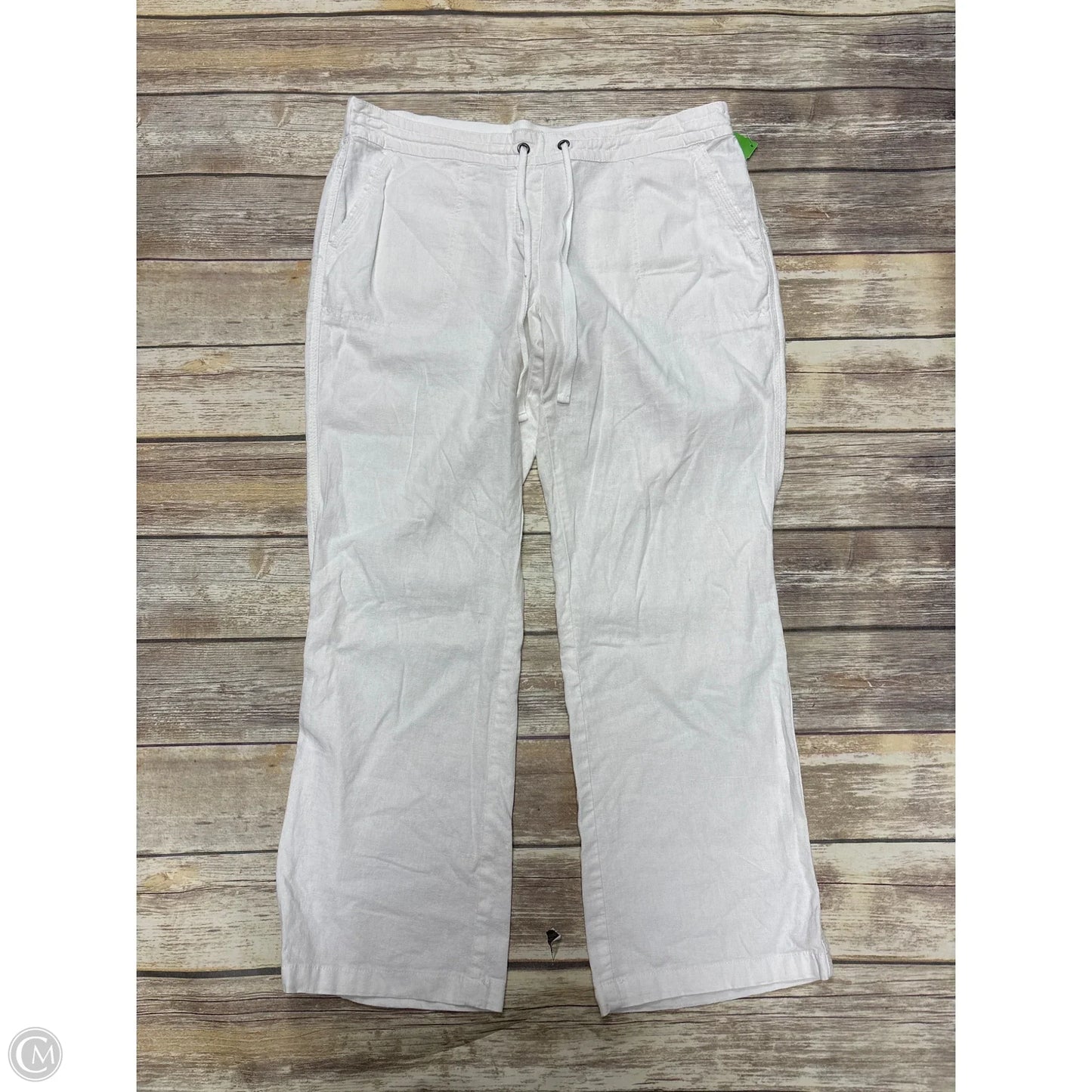 Pants Linen By Per Se In White, Size: Xl