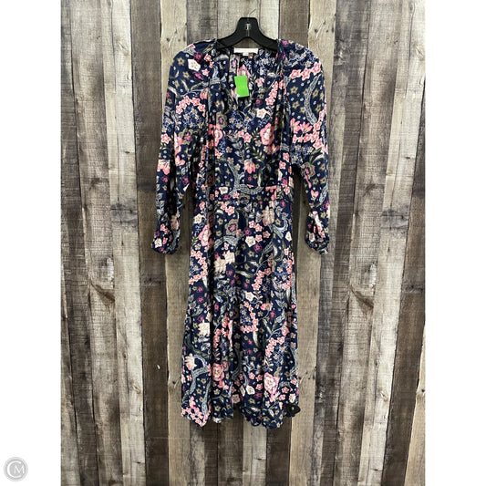 Dress Casual Midi By Loft In Navy, Size: Lp