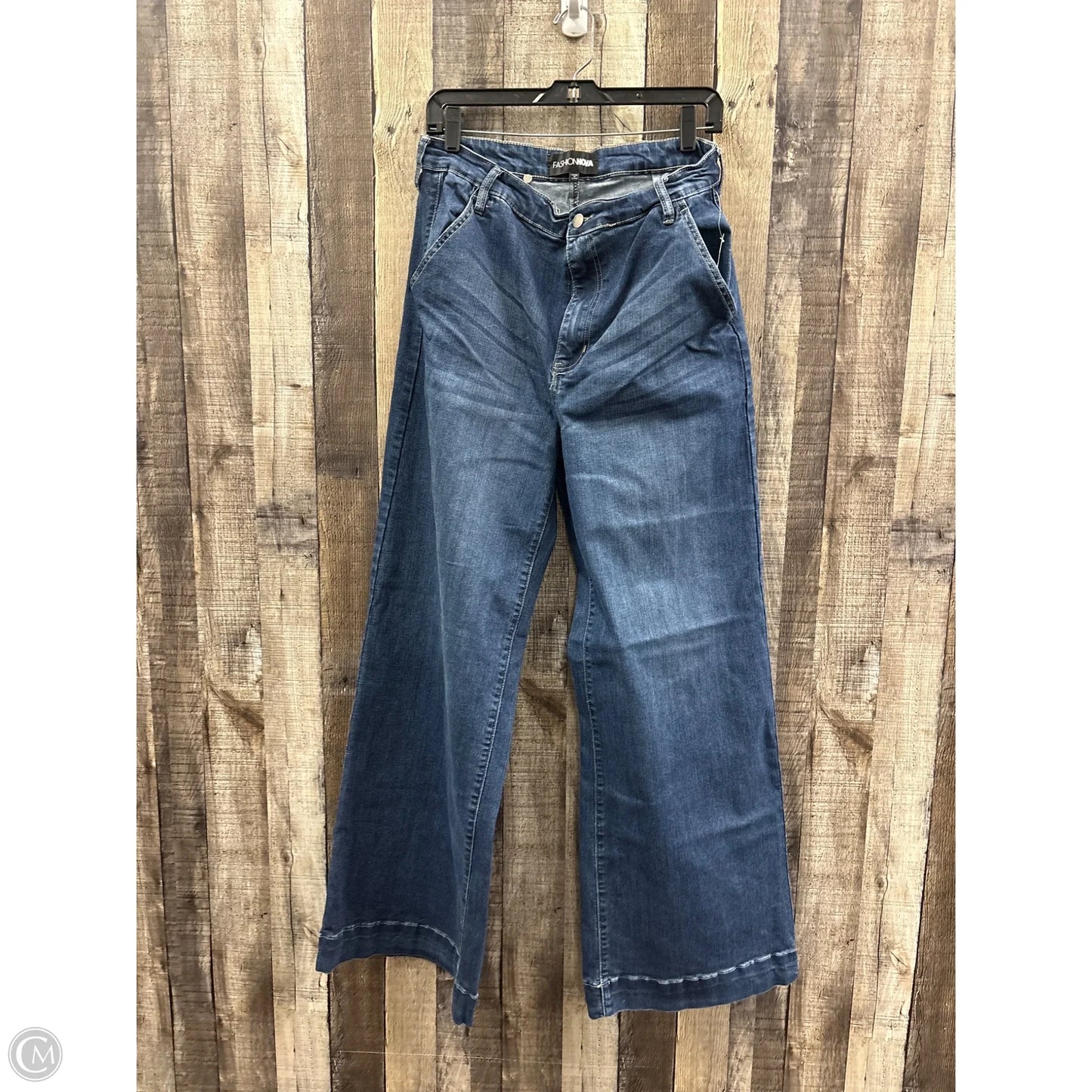 Jeans Wide Leg By Fashion Nova In Blue Denim, Size: 14