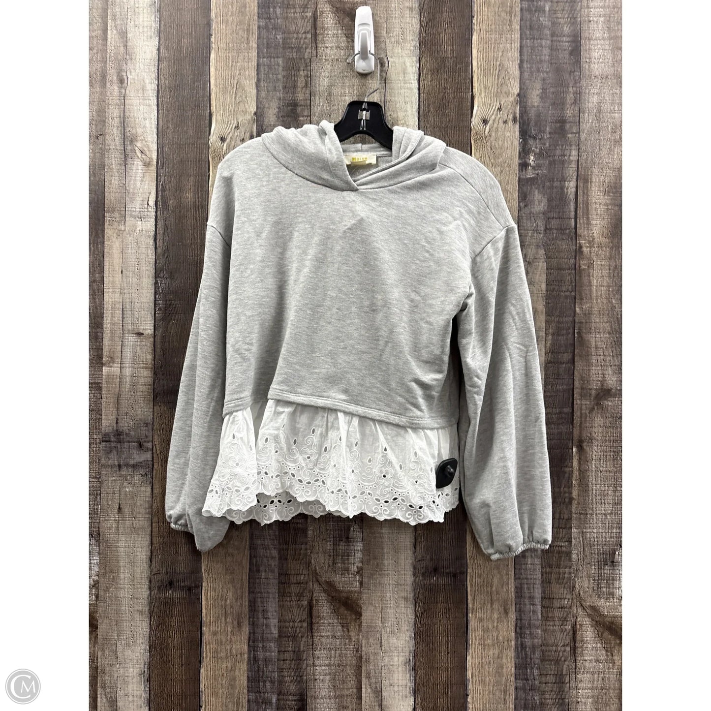Sweatshirt Hoodie By Maeve In Grey & Yellow, Size: Xs