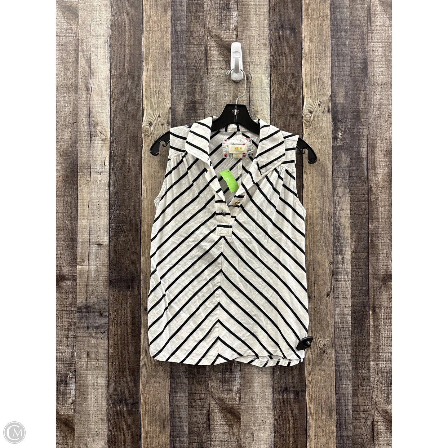 Top Sleeveless By Maeve In Black & White, Size: S