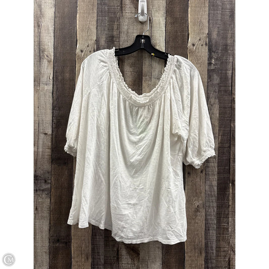 Top Short Sleeve By Knox Rose In White, Size: 1x