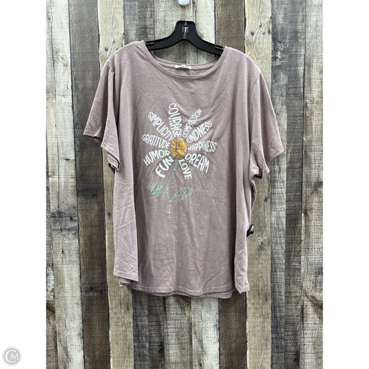 Top Short Sleeve By Maurices In Tan, Size: 2x