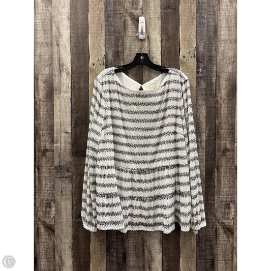 Top Long Sleeve By Cme In Black & White, Size: Xxl