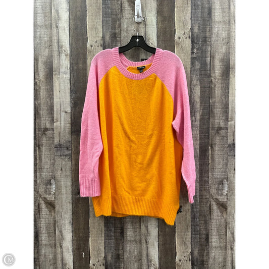 Sweater By Torrid In Orange & Pink, Size: 2x