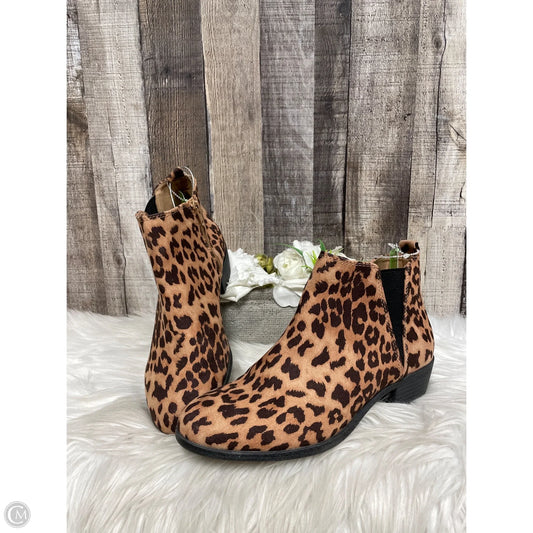 Boots Ankle Heels By So In Animal Print, Size: 8.5