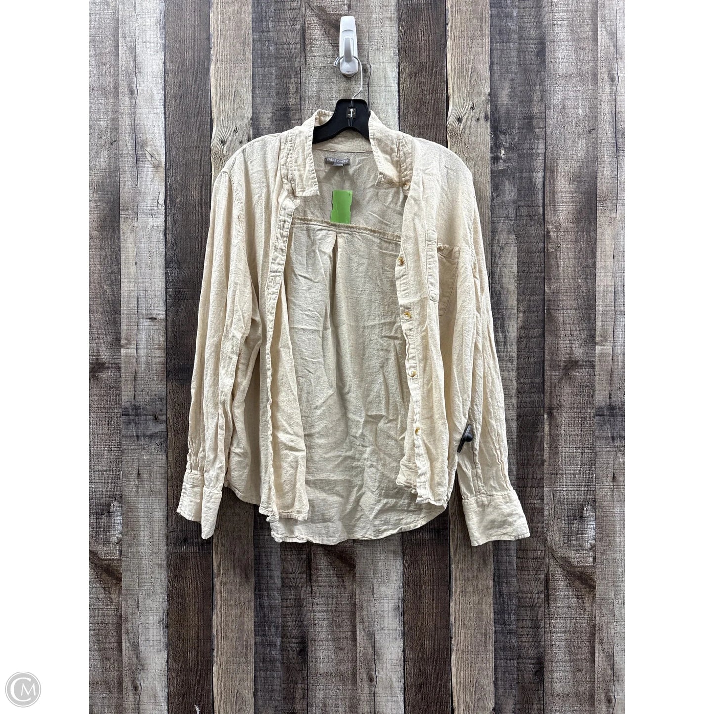 Top Long Sleeve By Falls Creek In Tan, Size: L