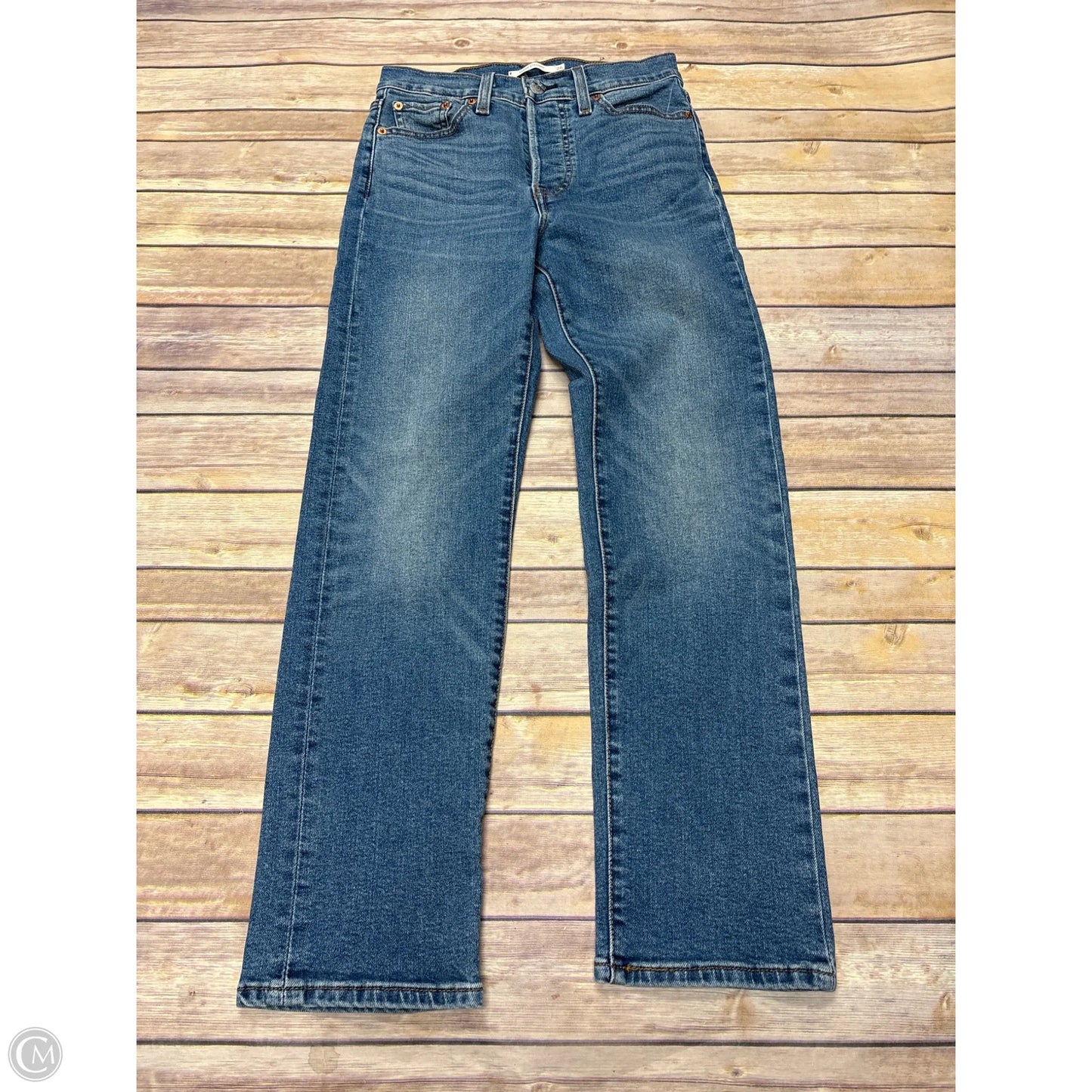 Jeans Straight By Levis In Blue Denim, Size: 2