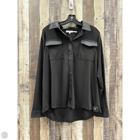 Top Long Sleeve By Calvin Klein In Black, Size: L