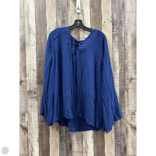 Top Long Sleeve By Lane Bryant In Blue, Size: 1x