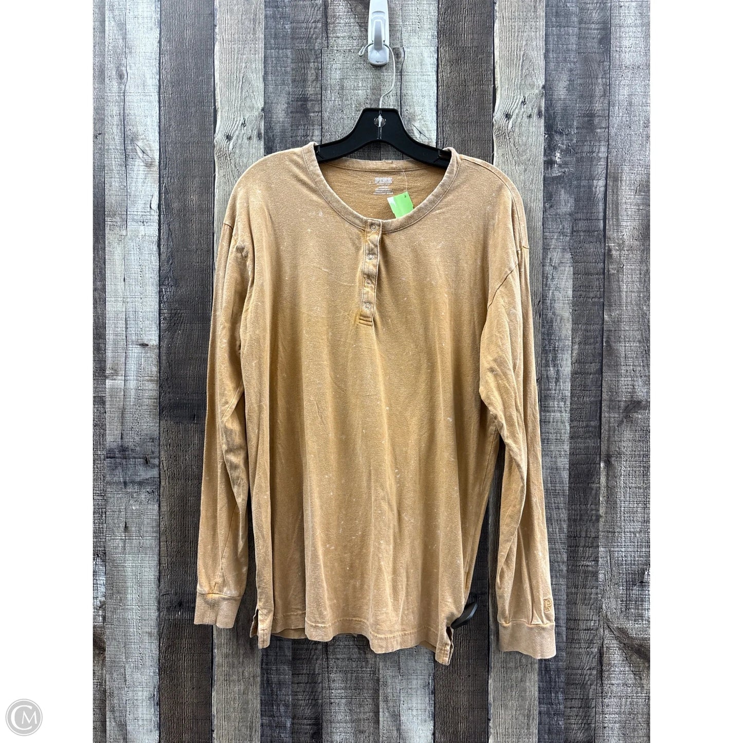 Top Long Sleeve By Pink In Tan, Size: M