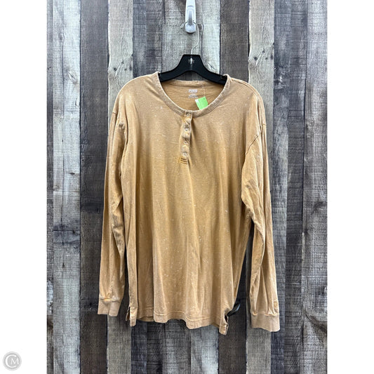 Top Long Sleeve By Pink In Tan, Size: M
