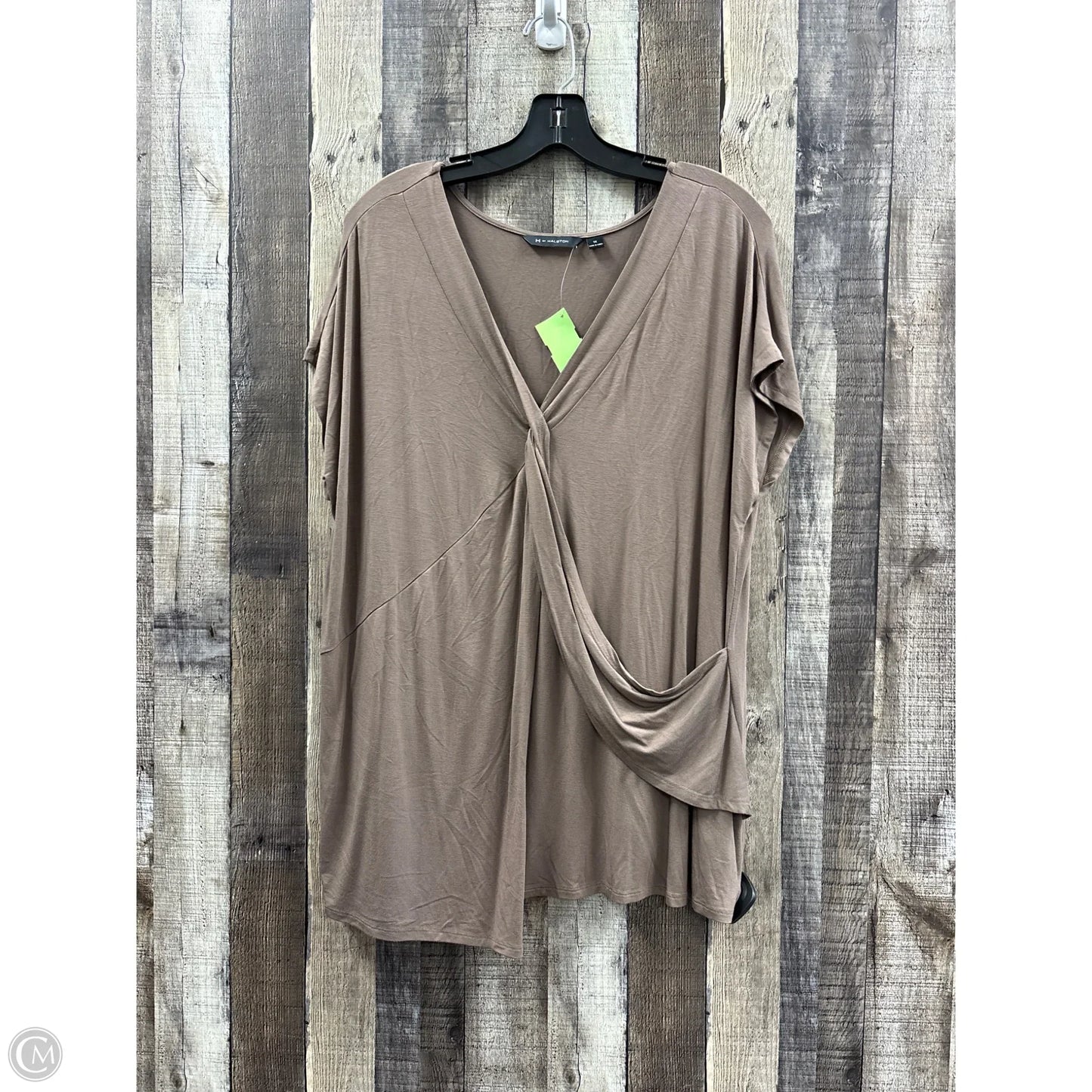 Top Long Sleeve By H For Halston In Tan, Size: 1x