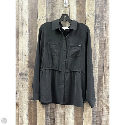 Top Long Sleeve By Calvin Klein In Black, Size: L