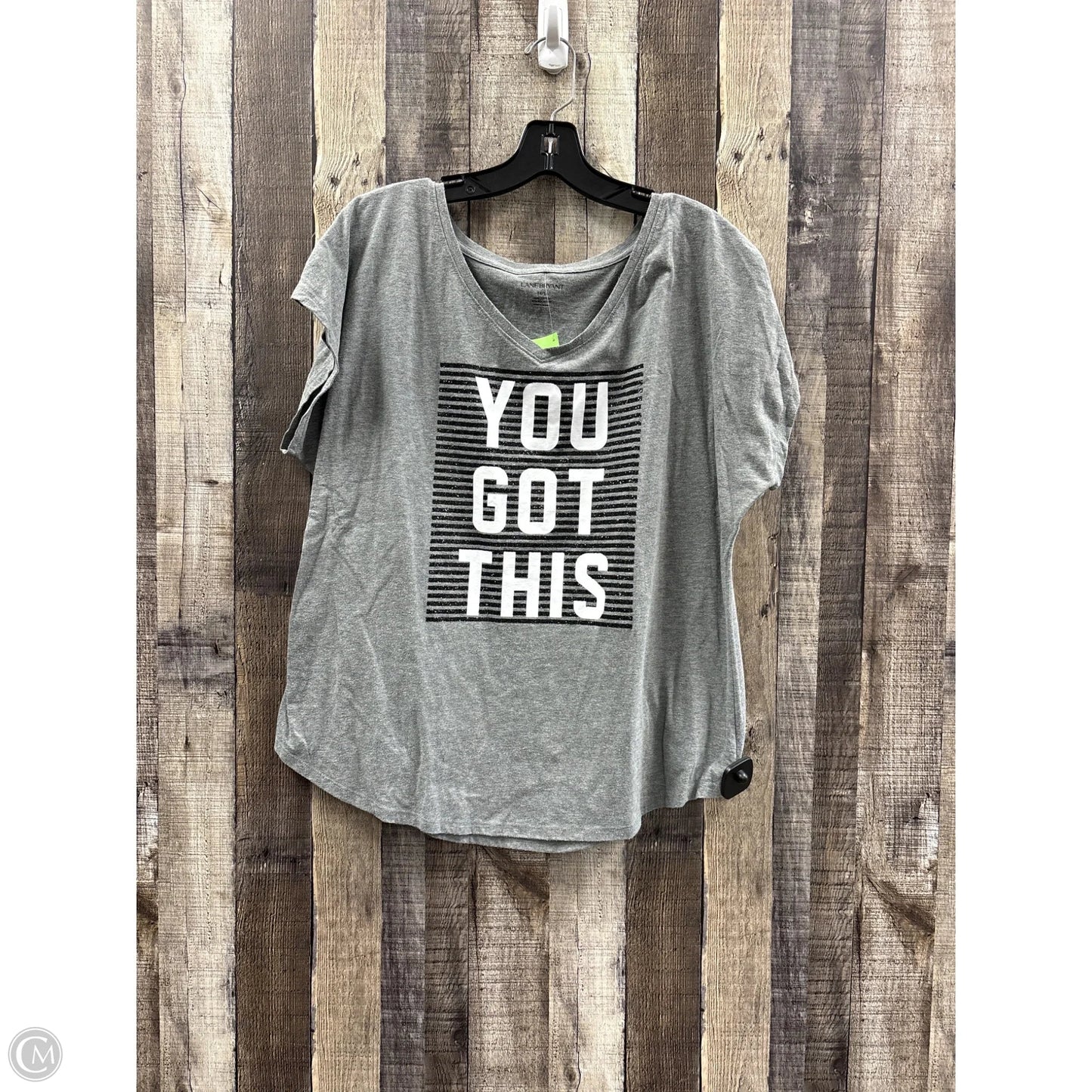 Top Short Sleeve Basic By Lane Bryant In Grey, Size: Xl