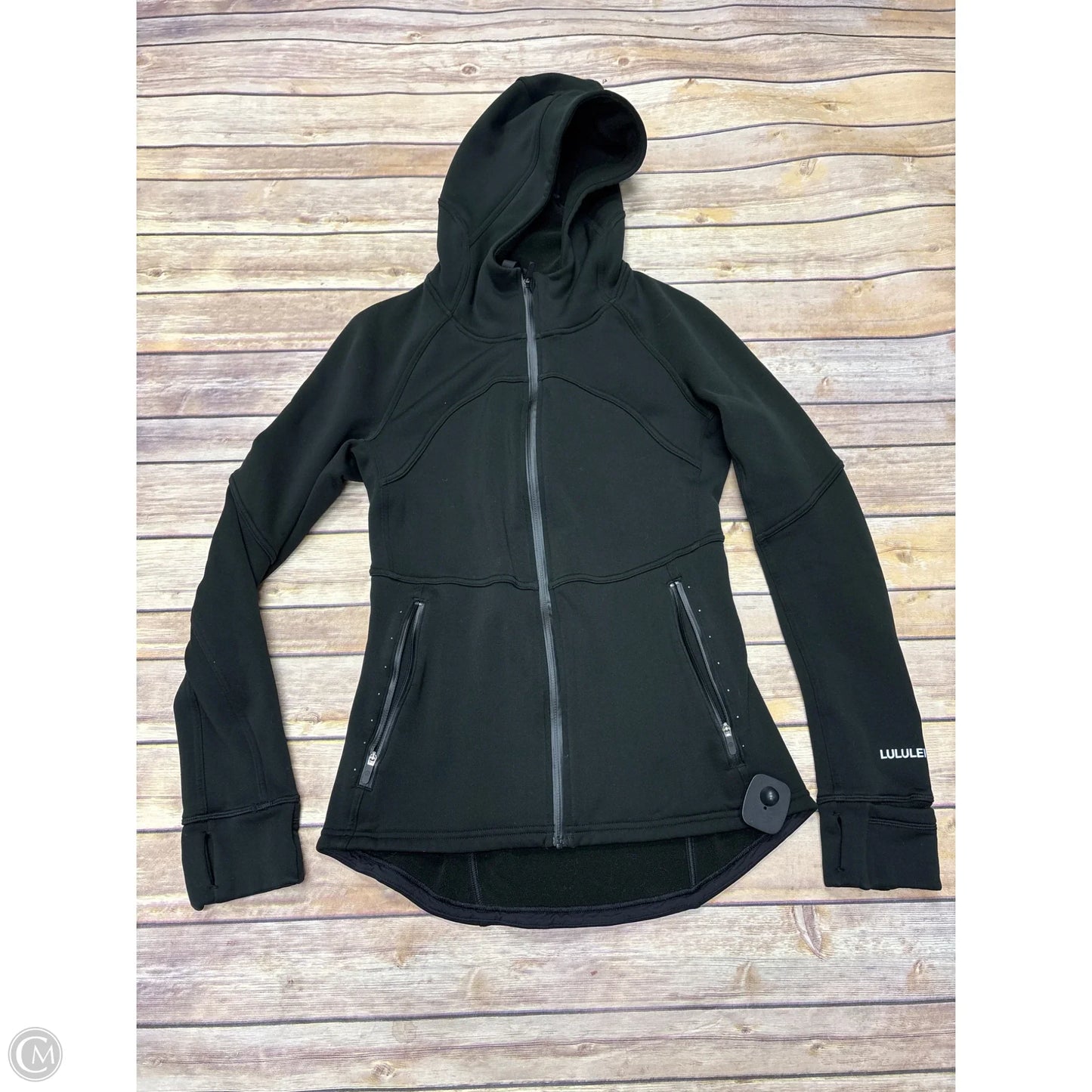 Athletic Jacket By Lululemon In Black, Size: 8