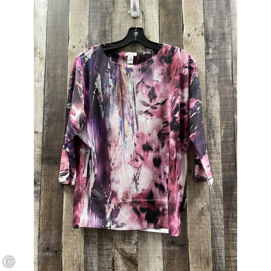 Top 3/4 Sleeve By Chicos In Multi-colored, Size: S