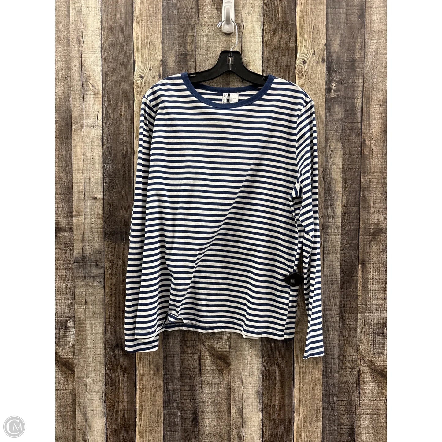Top Long Sleeve By Divided In Blue & White, Size: L