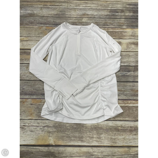 Athletic Top Long Sleeve Crewneck By Athleta In White, Size: L