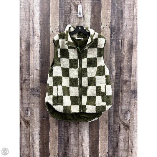 Vest Fleece By Talulah In Green & White, Size: M