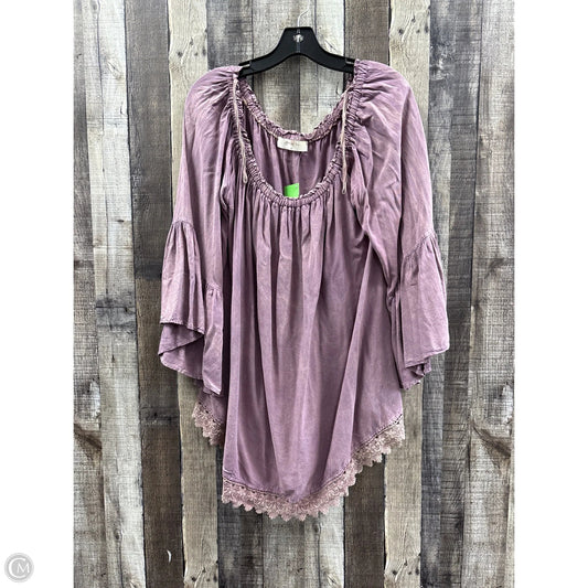 Top 3/4 Sleeve By A Beautiful Soul In Purple, Size: 1x
