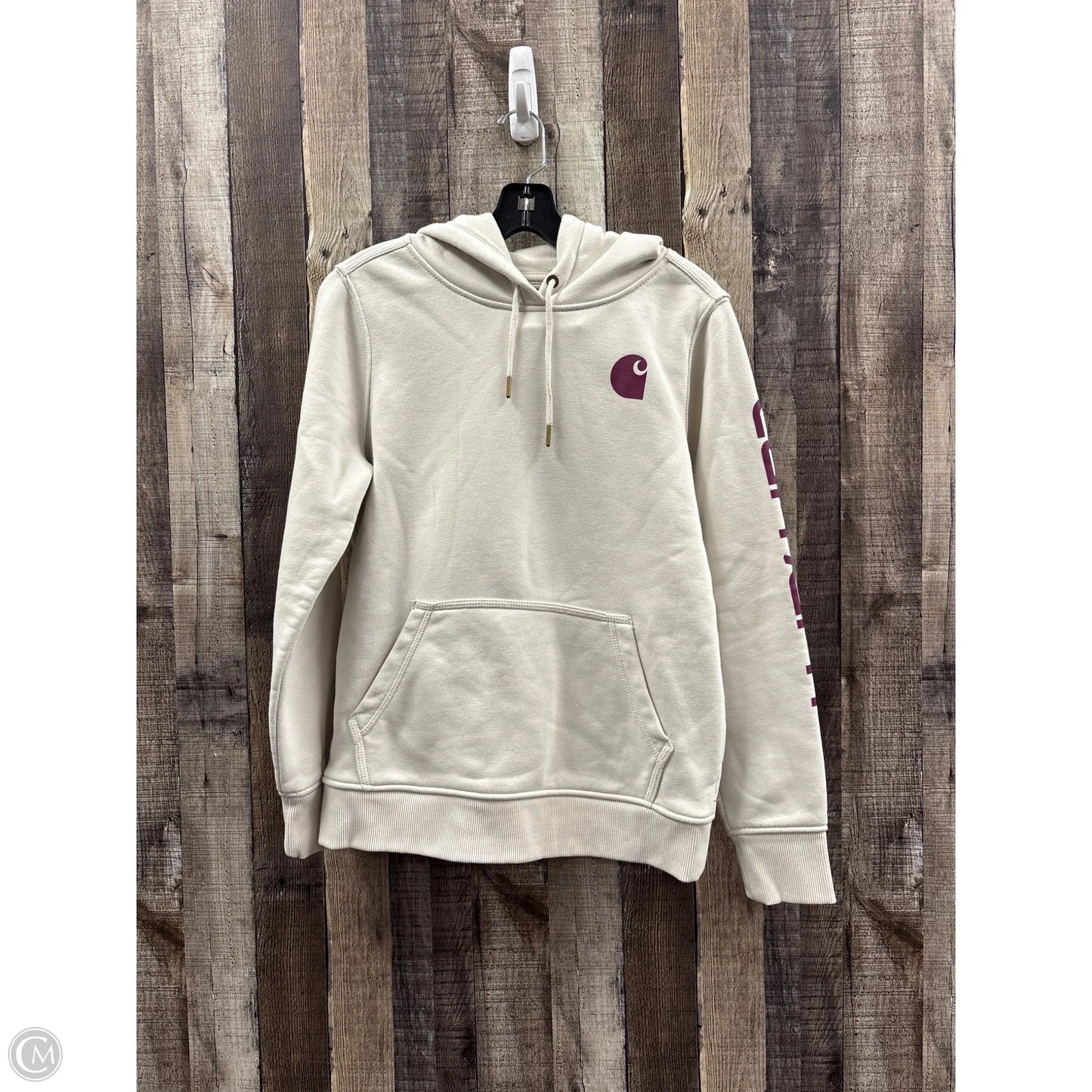 Sweatshirt Hoodie By Carhartt In Tan, Size: S